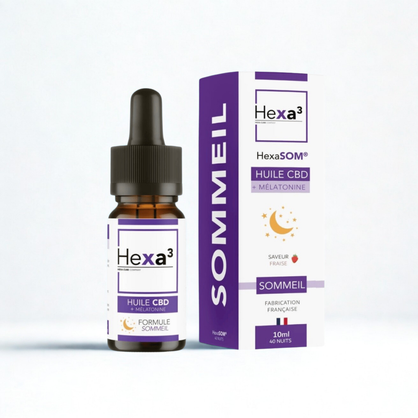 Huile CBD 20% Broad Spectrum + Melatonine – SOMMEIL – 10ml – Hexa3
