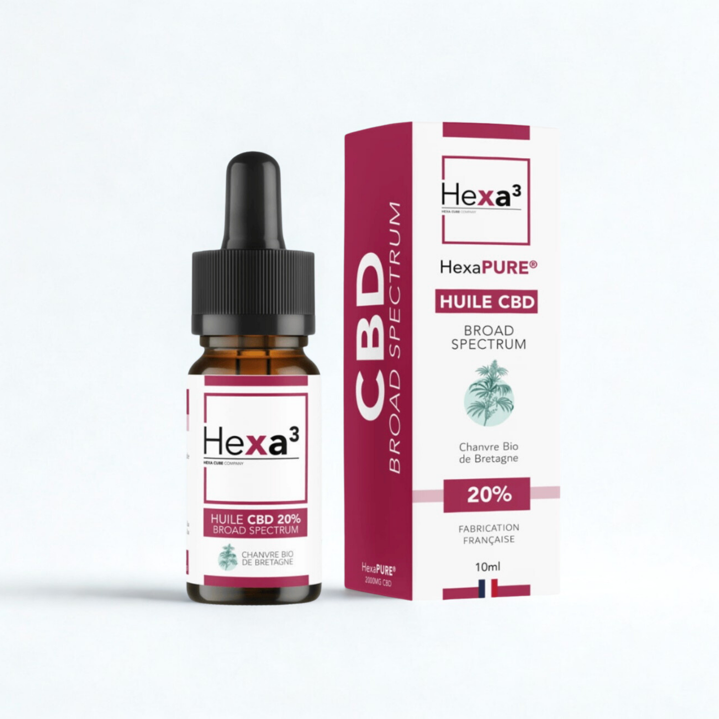 Huile CBD 20 % Broad Spectrum – Chanvre – Hexa3