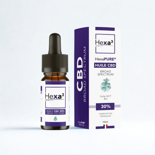 Huile CBD 30 % Broad Spectrum – Chanvre – Hexa3