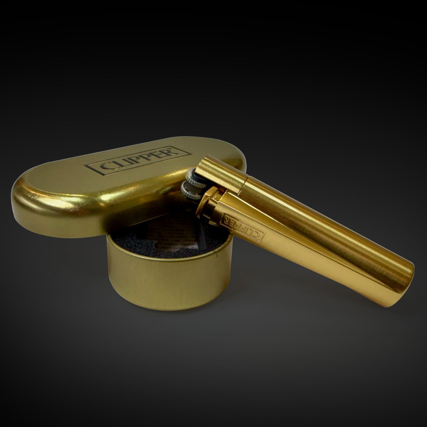 Briquet Clipper en métal Gold